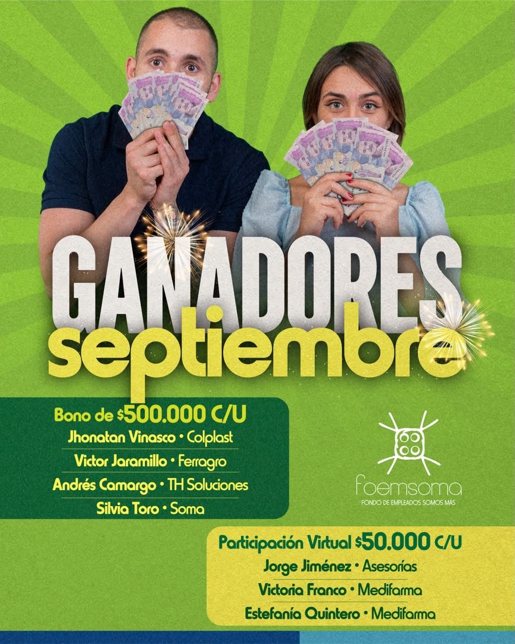 Ganadores Rifa Septiembre Foemsoma