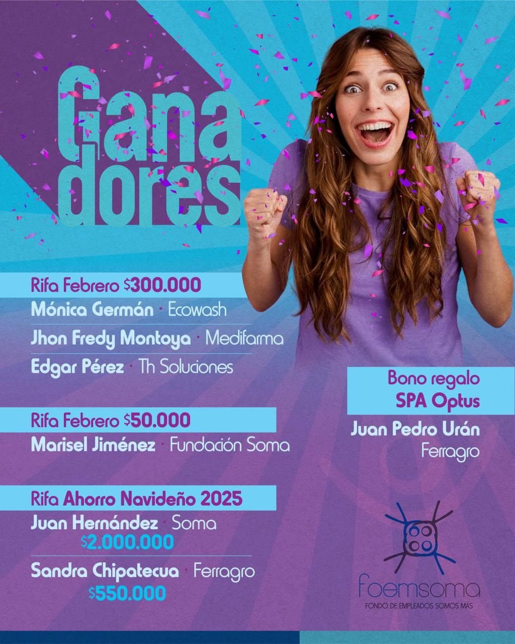 Ganadores Rifa Febrero